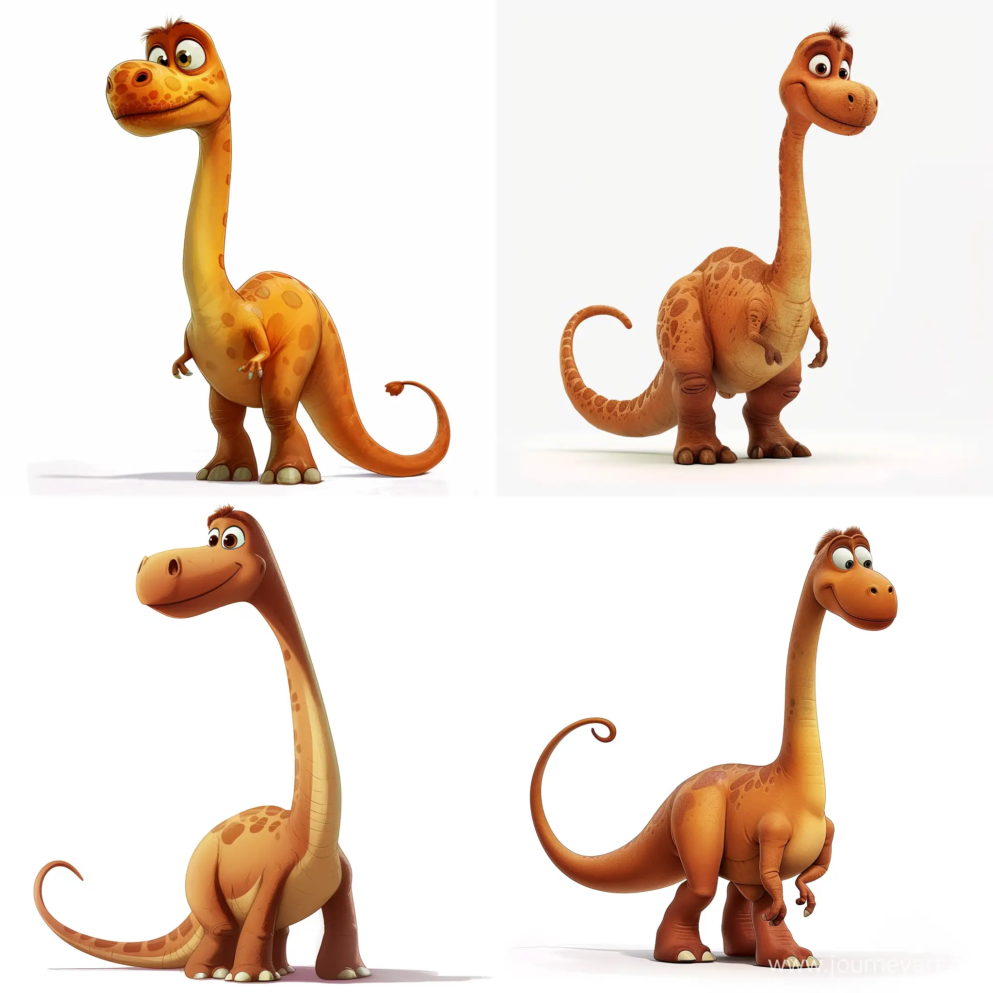 a cartoon dinosaur, concept art by Pixar, cgsociety, character, furry art, white background