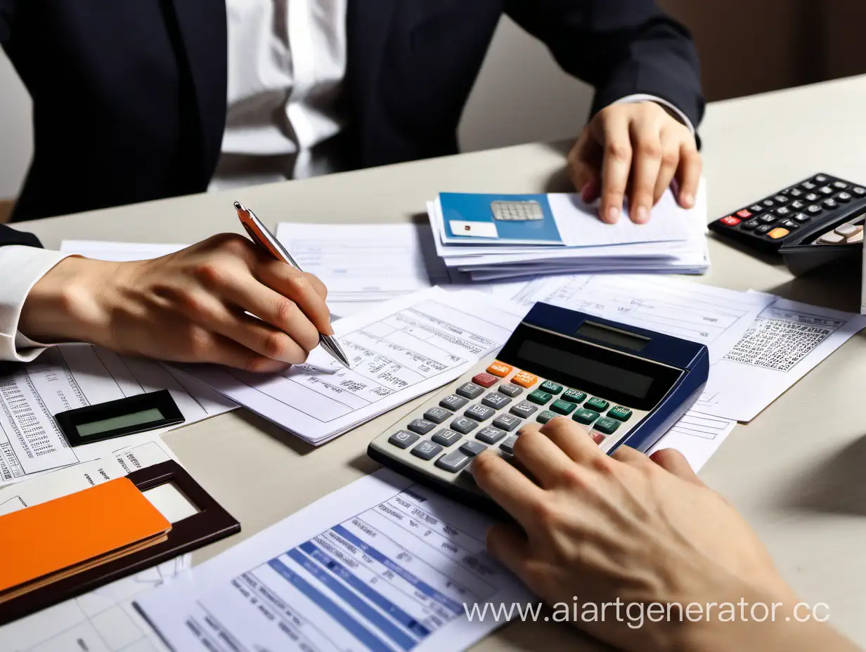 Person-Calculating-Finances-with-Documents-and-Bank-Cards-on-Table