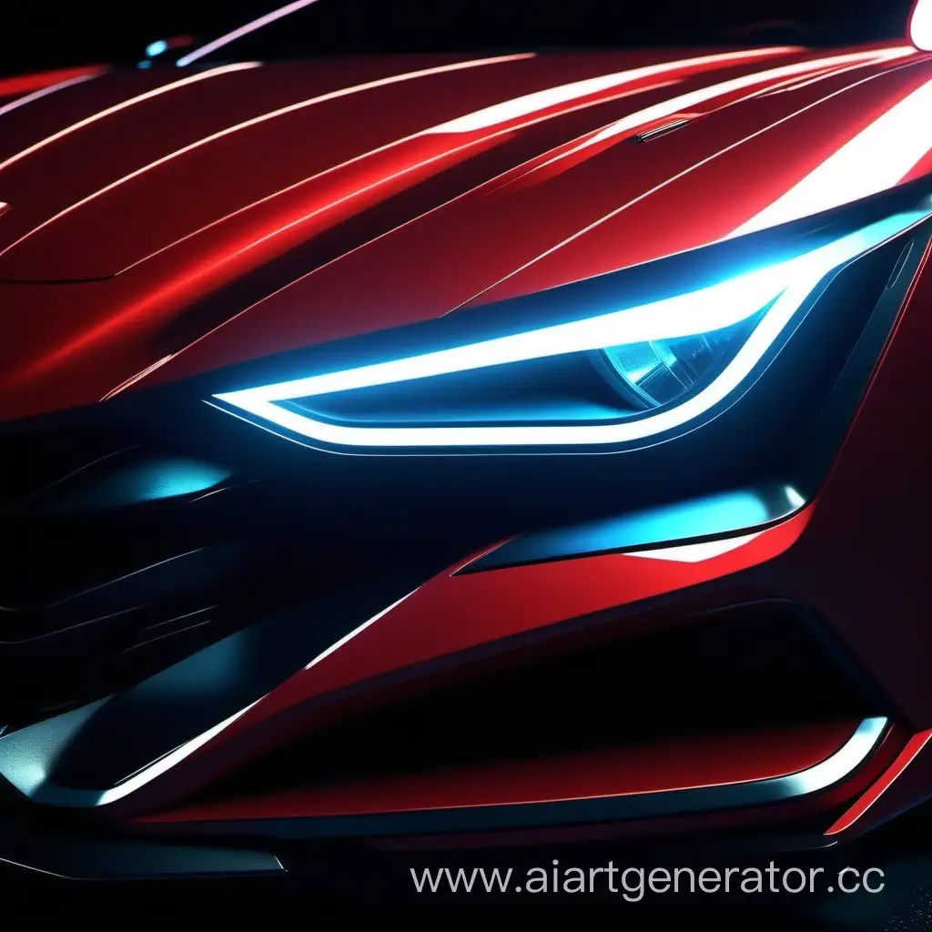 Futuristic-Red-Car-Headlight-in-Ultra-HD-4K