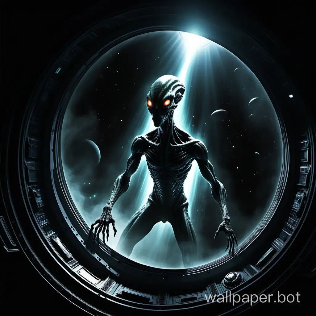 Eerie-Black-Hole-Scene-with-Otherworldly-Spaceship-and-Alien-Crew