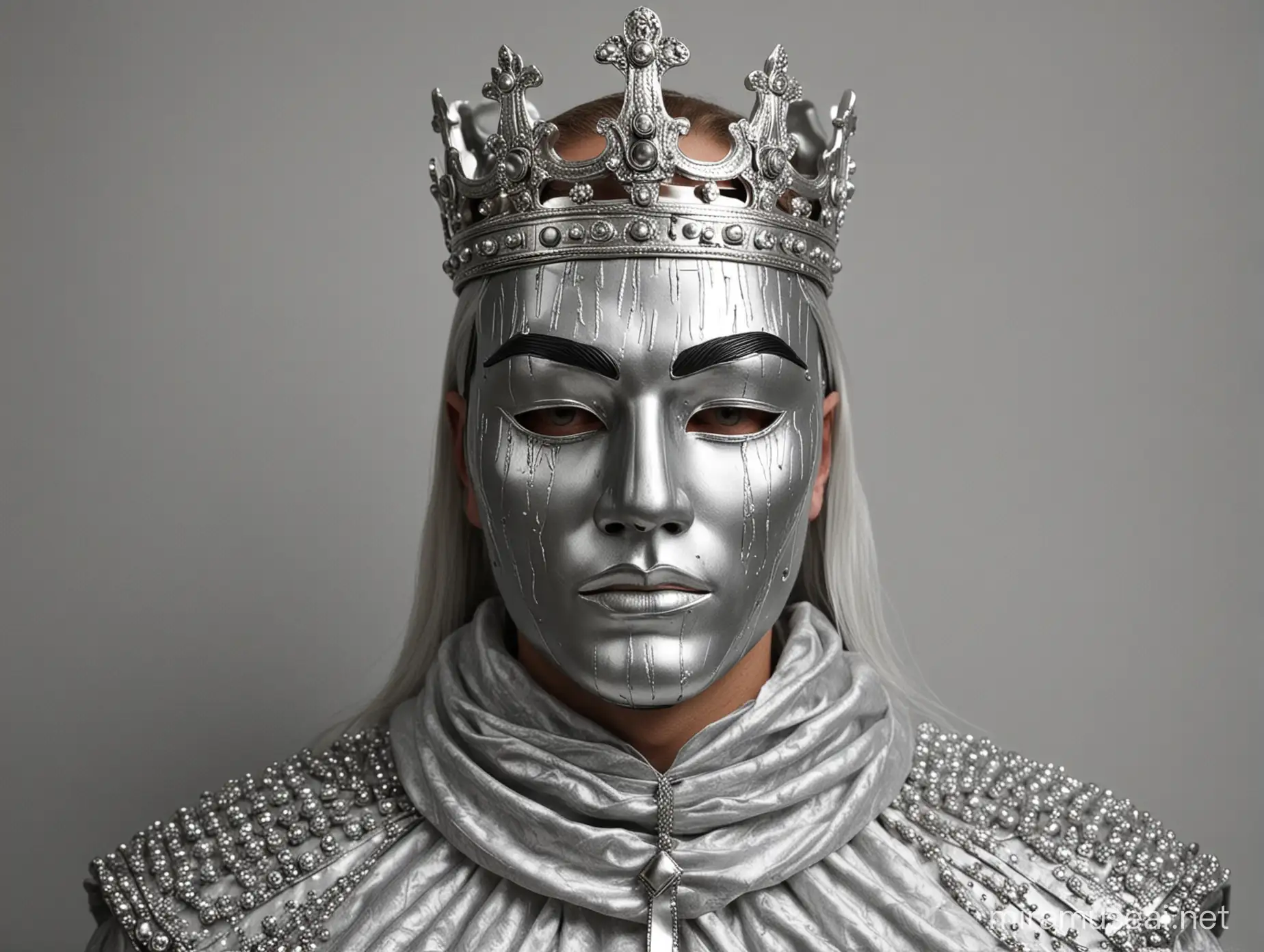 A King in a  silver mask