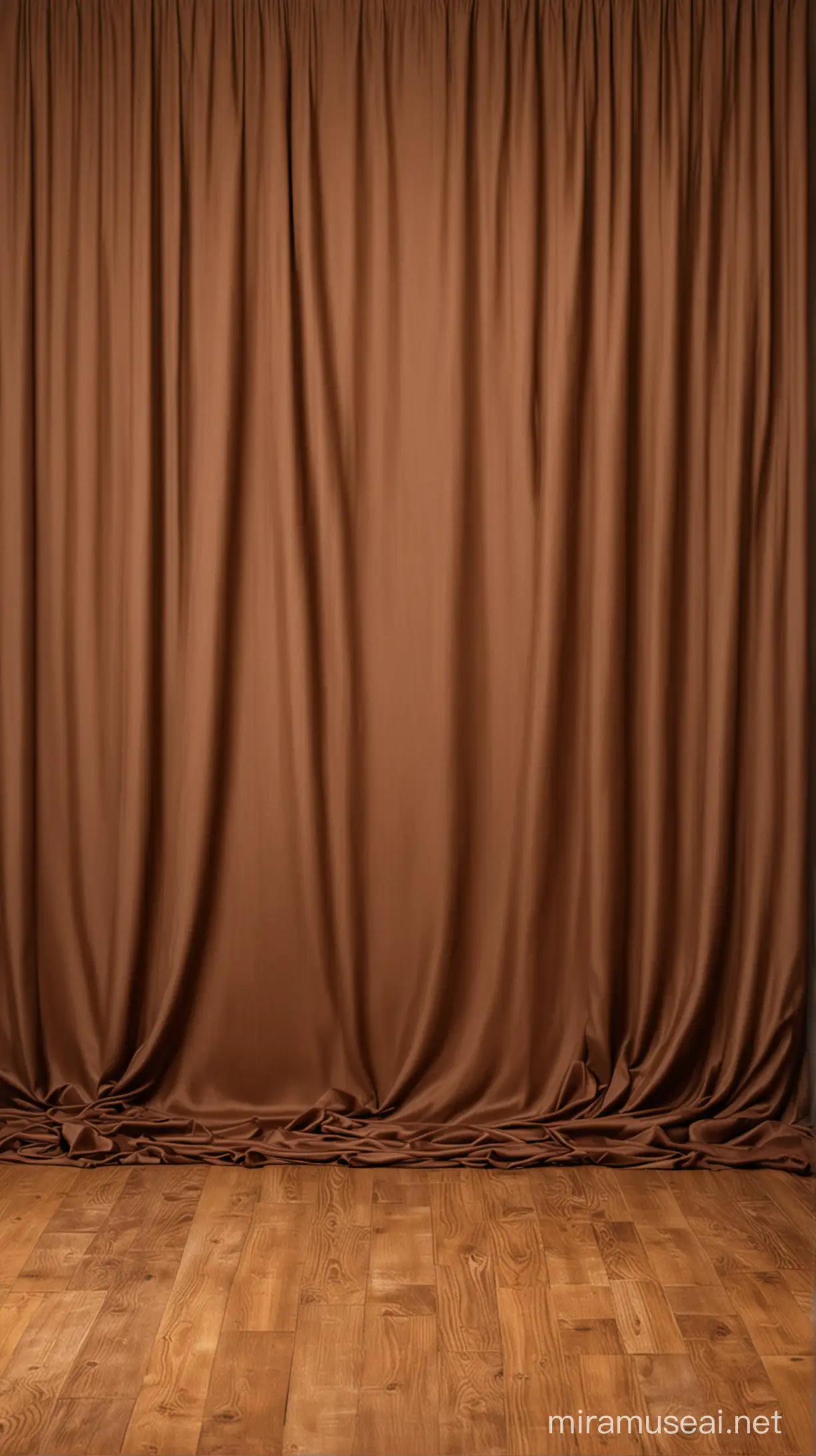 Cozy Brown Photo Background with Floor Drape