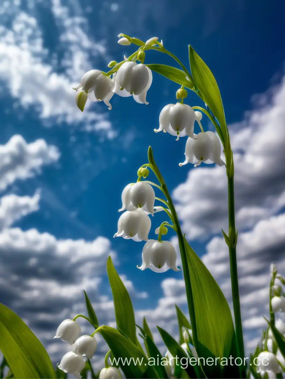 Convallaria majalis, весна, красивое нево в облаках, пейзаж