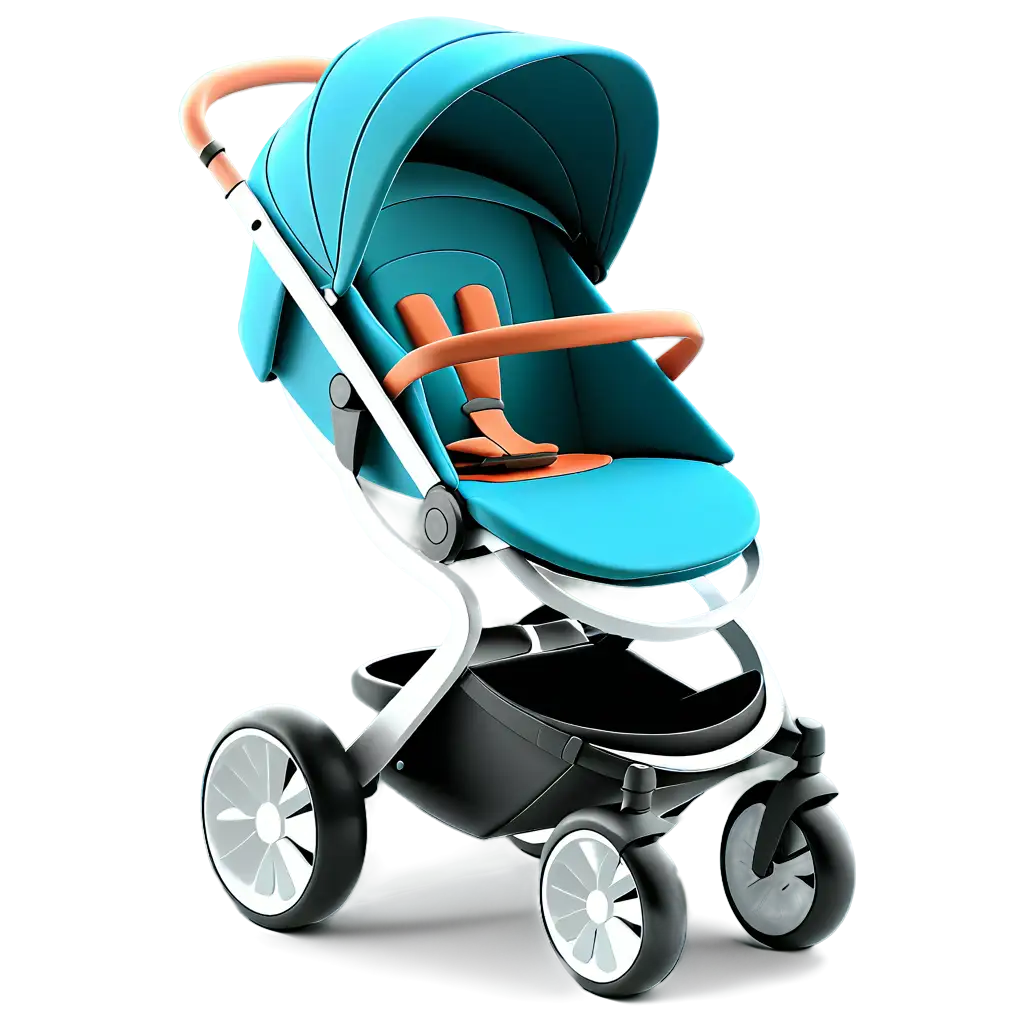 baby stroller, beautiful, smooth line, unique, future design, C4D Rendering, popular