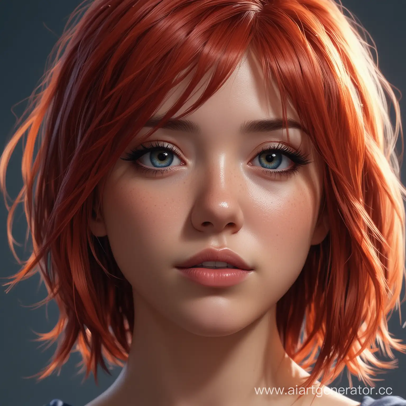 RedHaired-Girl-in-Ross-Tran-Style-CloseUp-Comic-Art-with-Realistic-Features