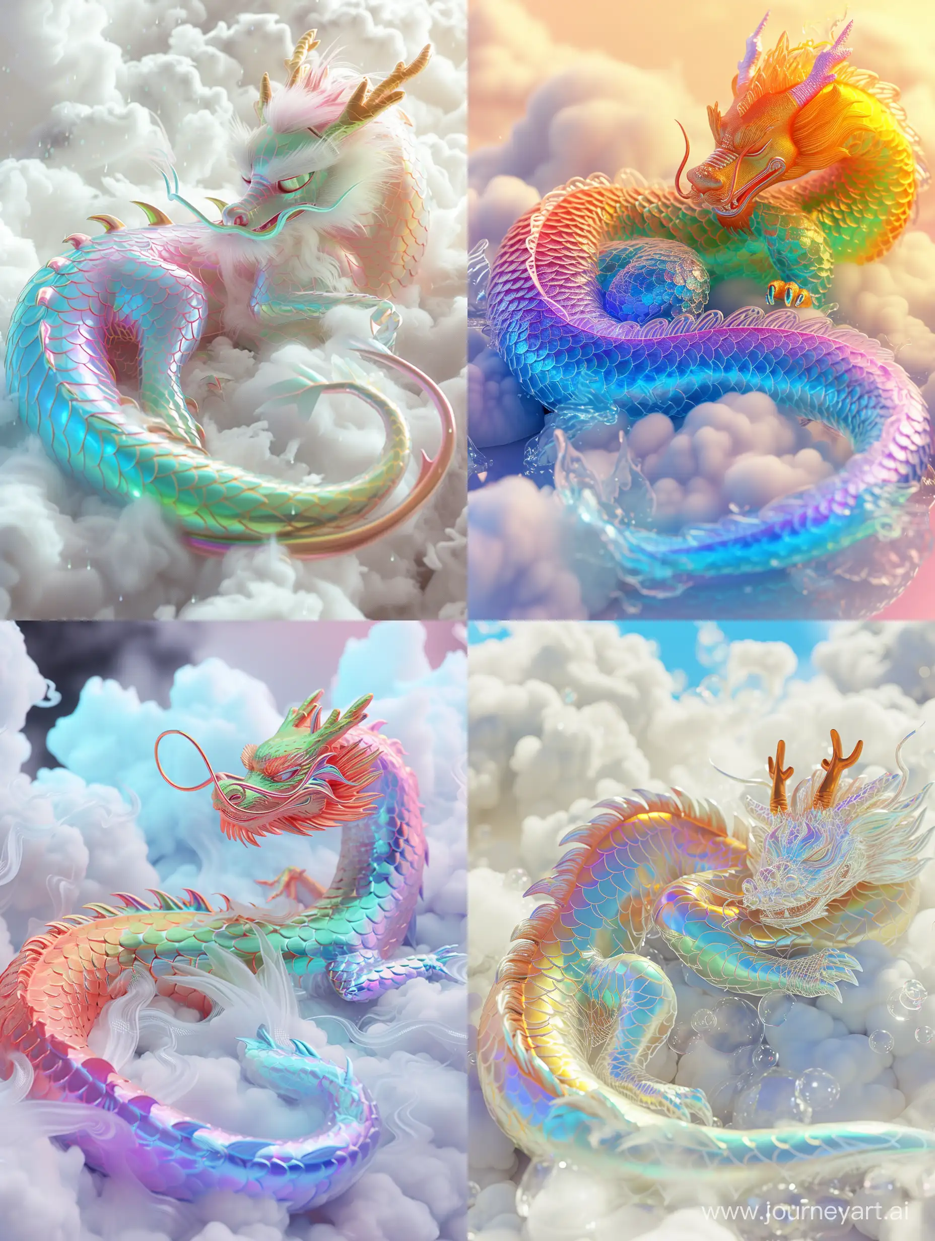 Translucent-Rainbow-Chinese-Dragon-Sleeping-on-Clouds-in-Anime-Aesthetic