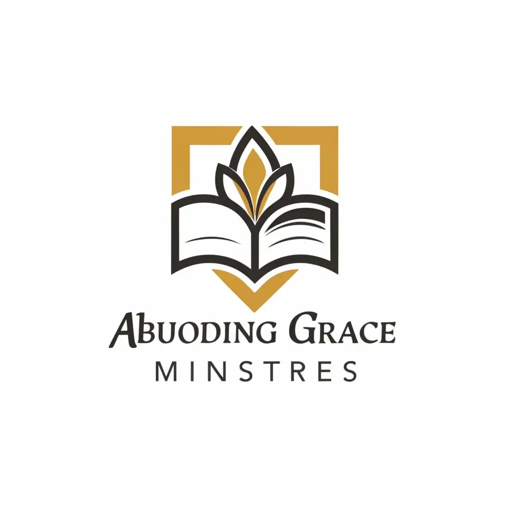 a logo design,with the text "Abounding Grace Ministries", main symbol:Bible,Moderate,be used in Religious industry,clear background