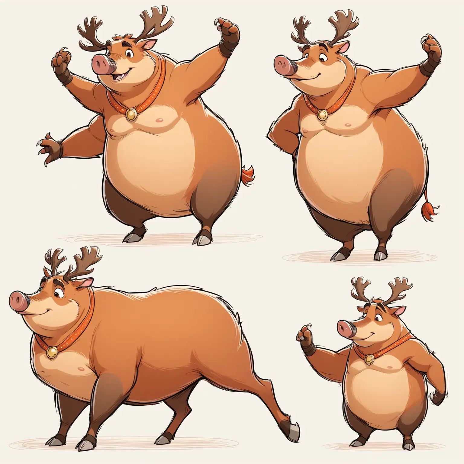 Anthropomorphic Hog in Zootopia Style Concept Art