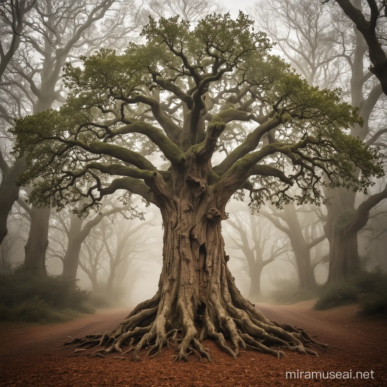 Majestic Oak Tree Ent Spirit Embracing Natures Essence
