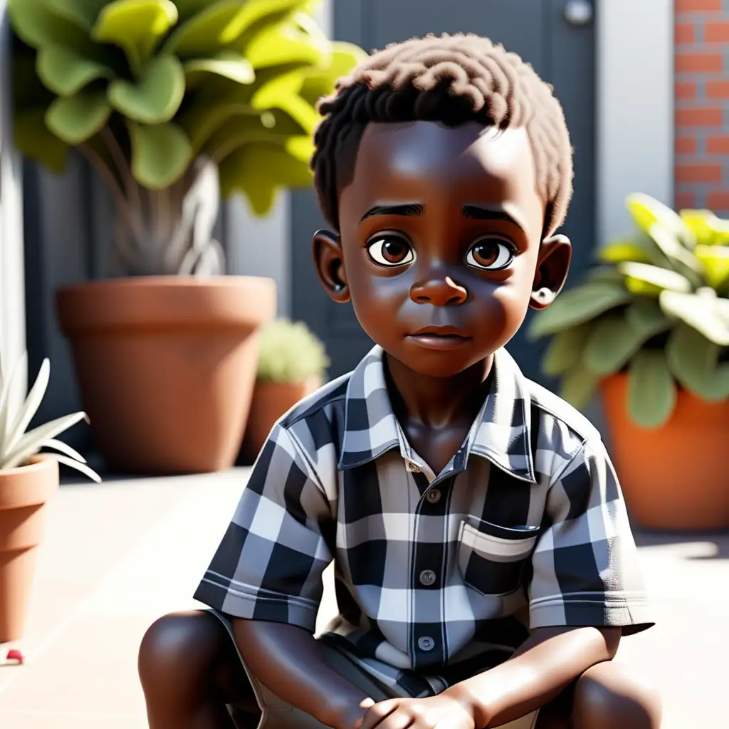 Adorable 4YearOld Black Boy Exploring Wonder and Curiosity