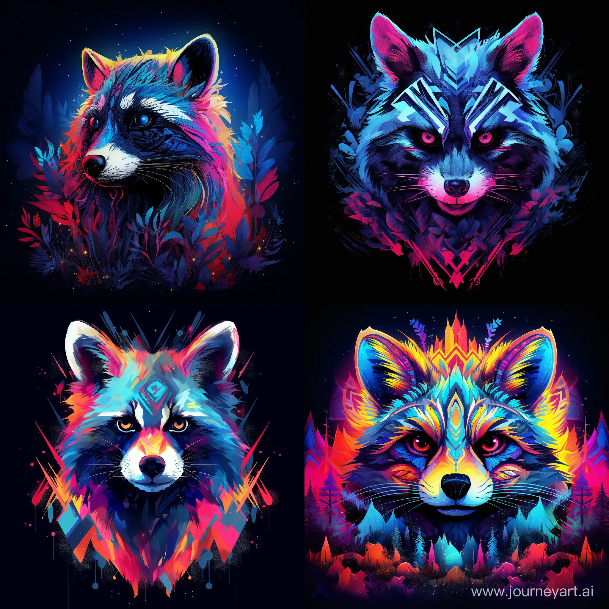 Vibrant-Neon-Raccoon-Art-A-Stunning-11-Aspect-Ratio-Masterpiece