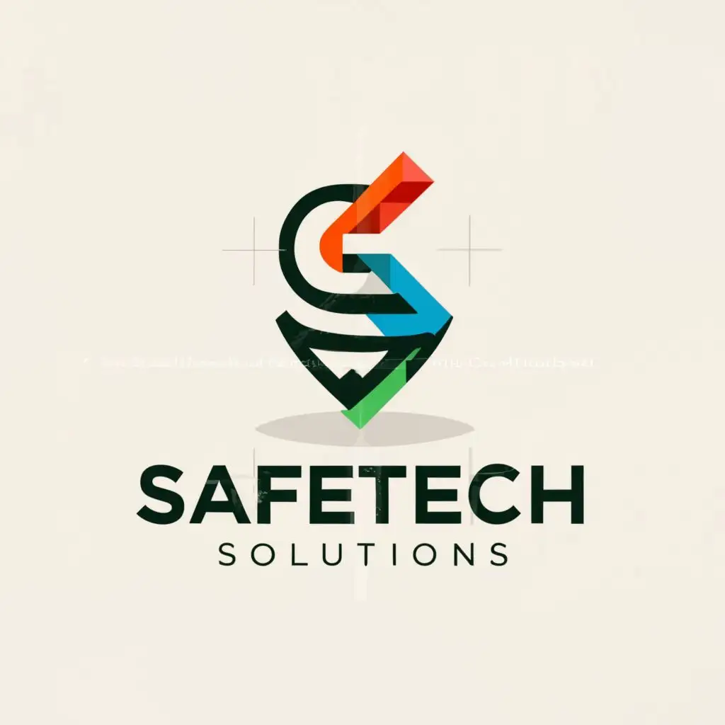 a logo design,with the text "SafeTech Solutions", main symbol:safety,Moderate,be used in Technology industry,clear background