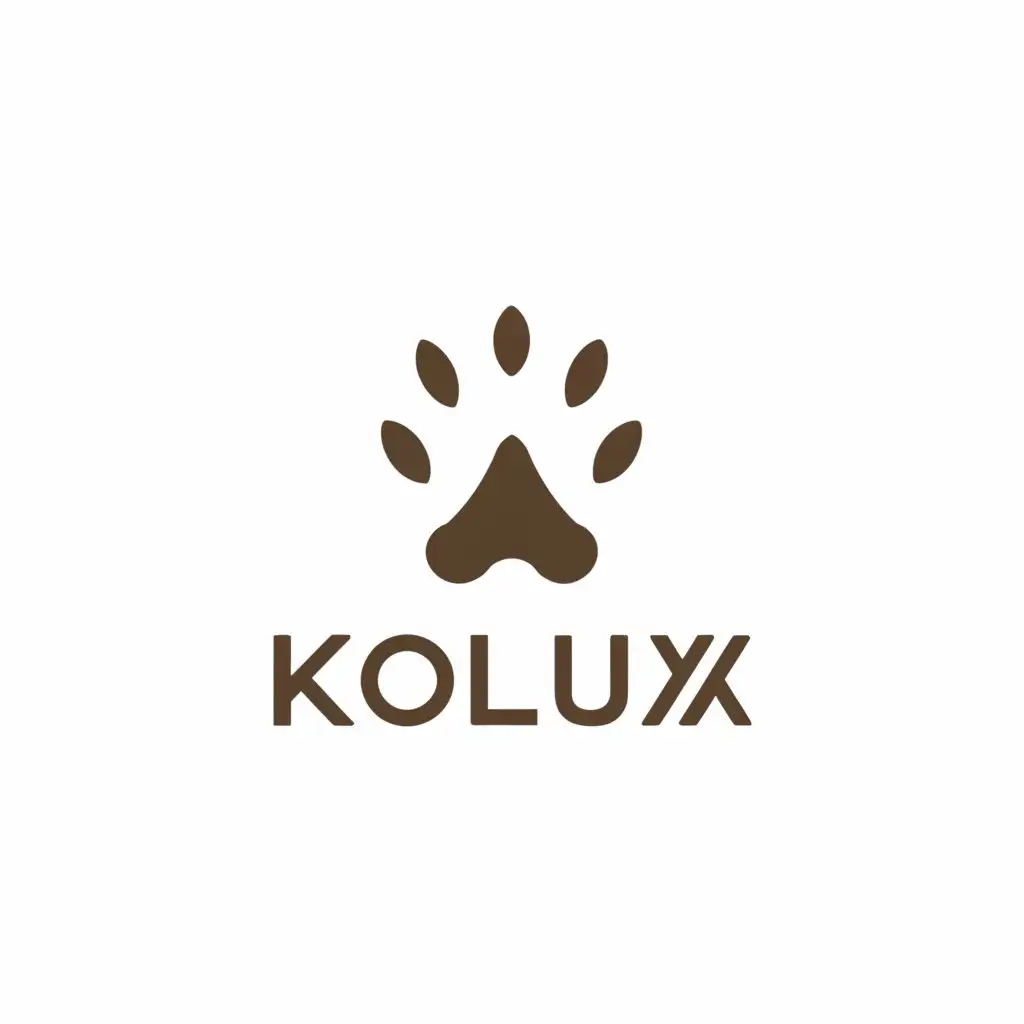 a logo design,with the text "Kolux", main symbol:a paw as the "o" in the word
 kolux,Minimalistic,clear background