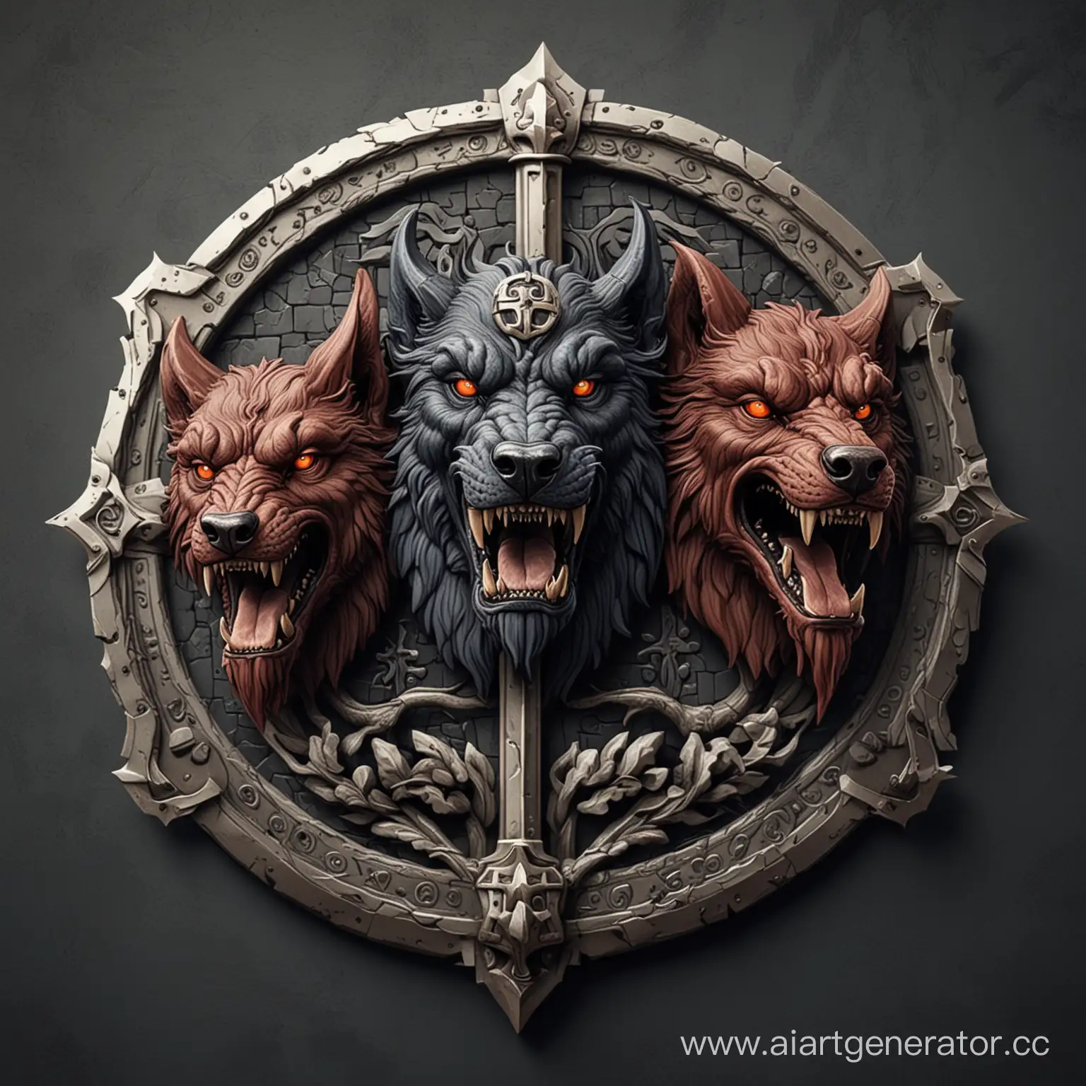 Scandinavian-Style-Emblem-of-Cerberus