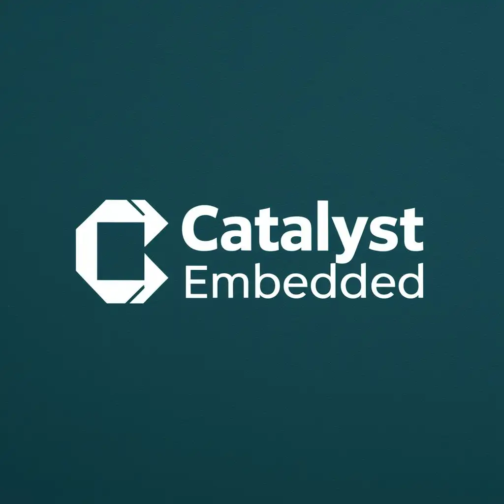 logo, Accelerator, with the text "Catalyst Embedded", typography, be used in Technology industry