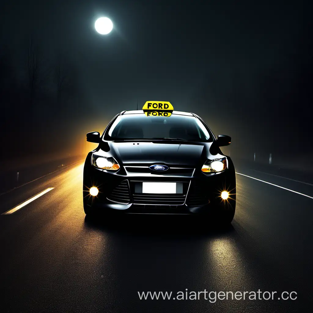 Sleek-Black-Racing-Ford-Focus-Taxi-Illuminated-by-Moonlight-with-Mysterious-Eyes-in-the-Dark