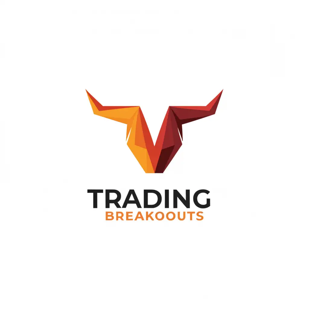 a logo design,with the text "Trading Breakouts", main symbol:bull horn,Moderate,be used in Finance industry,clear background