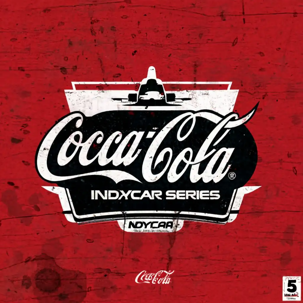 logo, Indycar, with the text "Coca Cola Indycar Series", typography