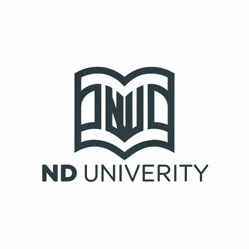 a logo design,with the text "ND University", main symbol:book,Moderate,be used in Education industry,clear background