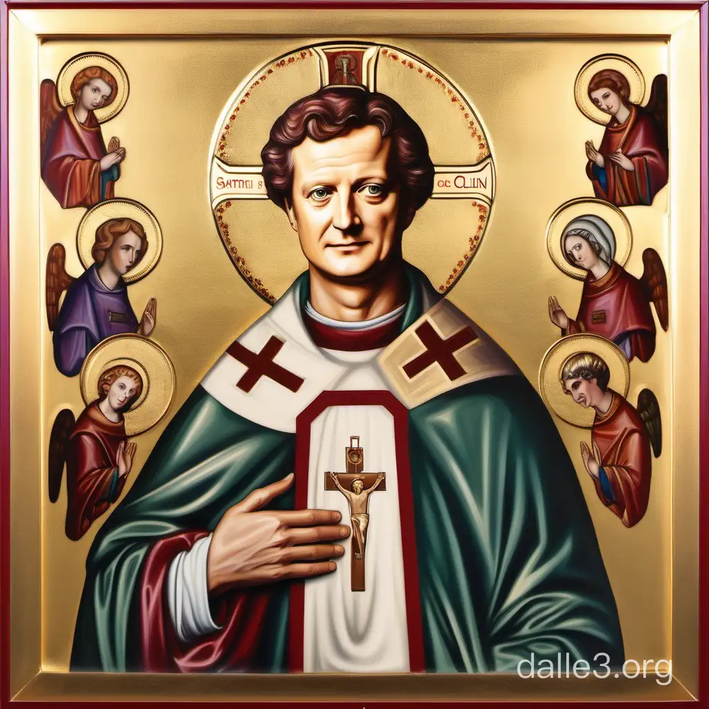 Catholic icon that depicts actor Colin Firth as if he were a saint