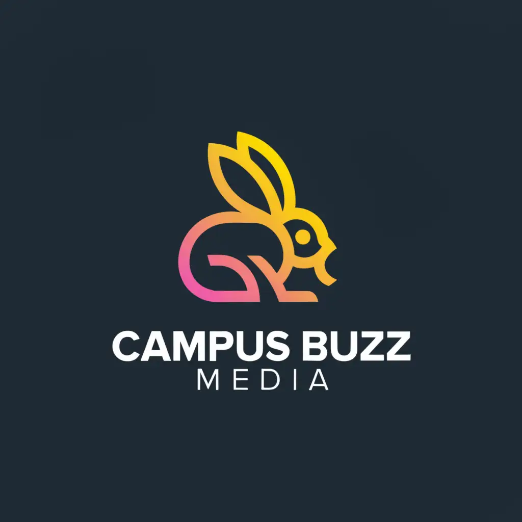 a logo design,with the text "campus buzz media", main symbol:a brat/rabbit,complex,be used in Entertainment industry,clear background