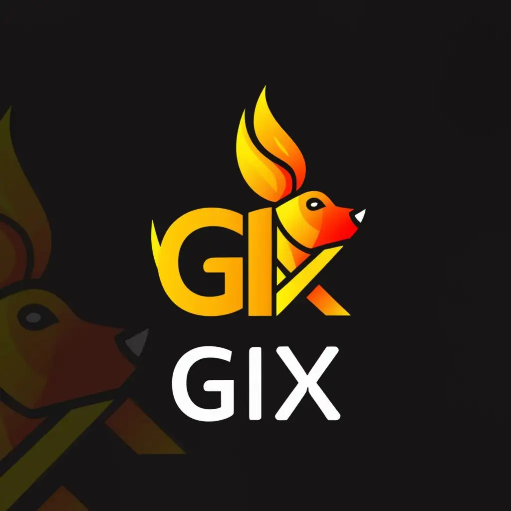 a logo design,with the text "GIX", main symbol:Firedogan,Moderate,be used in Internet industry,clear background