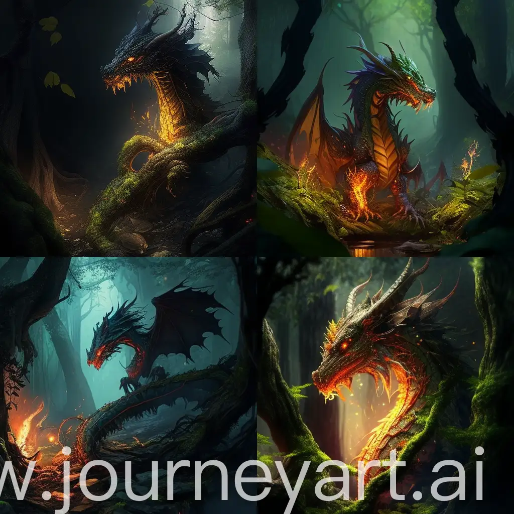 Majestic-Dragons-Breathing-Fire-in-the-Enchanted-Forest