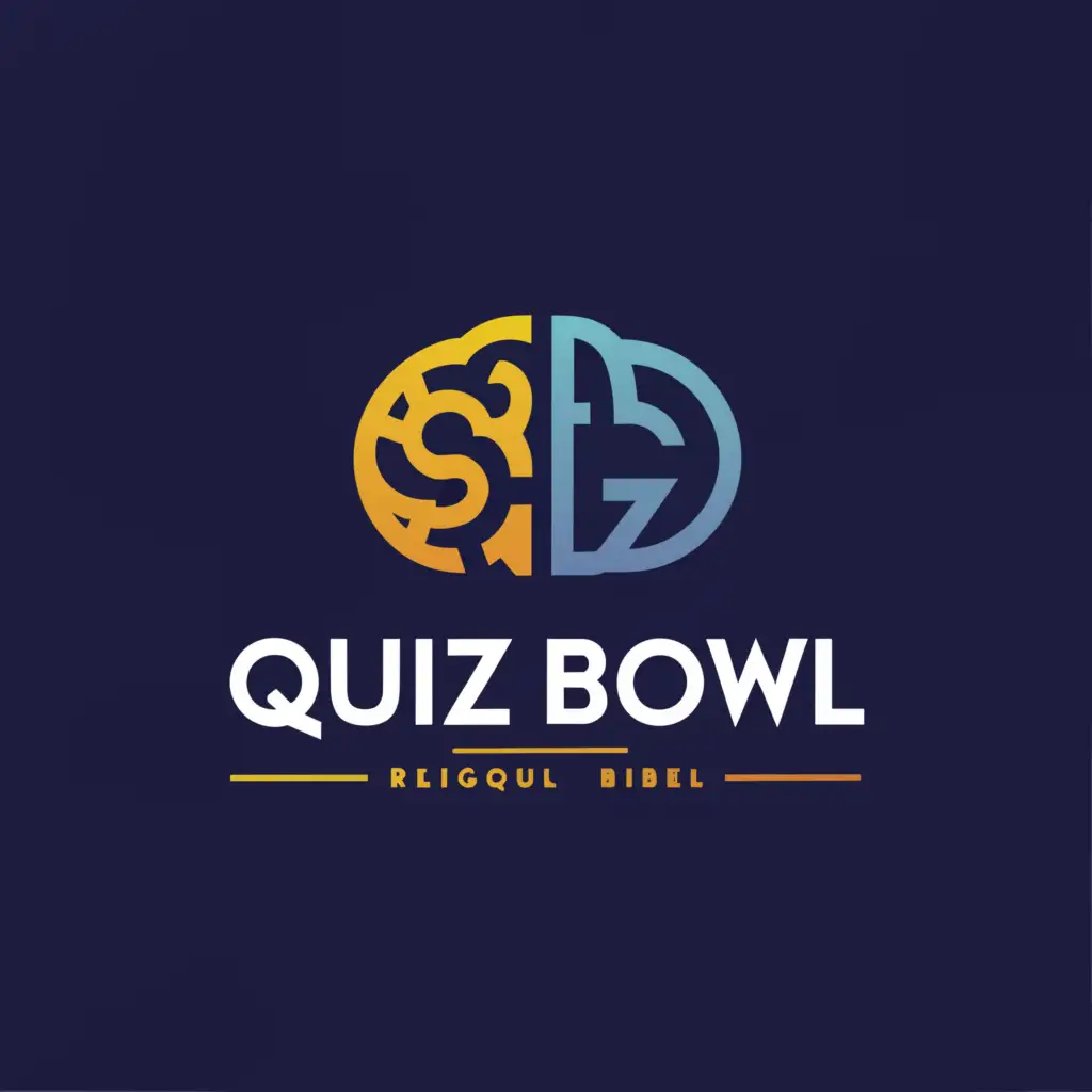 a logo design,with the text "quiz bowl", main symbol:brain and bible,Moderate,be used in Religious industry,clear background