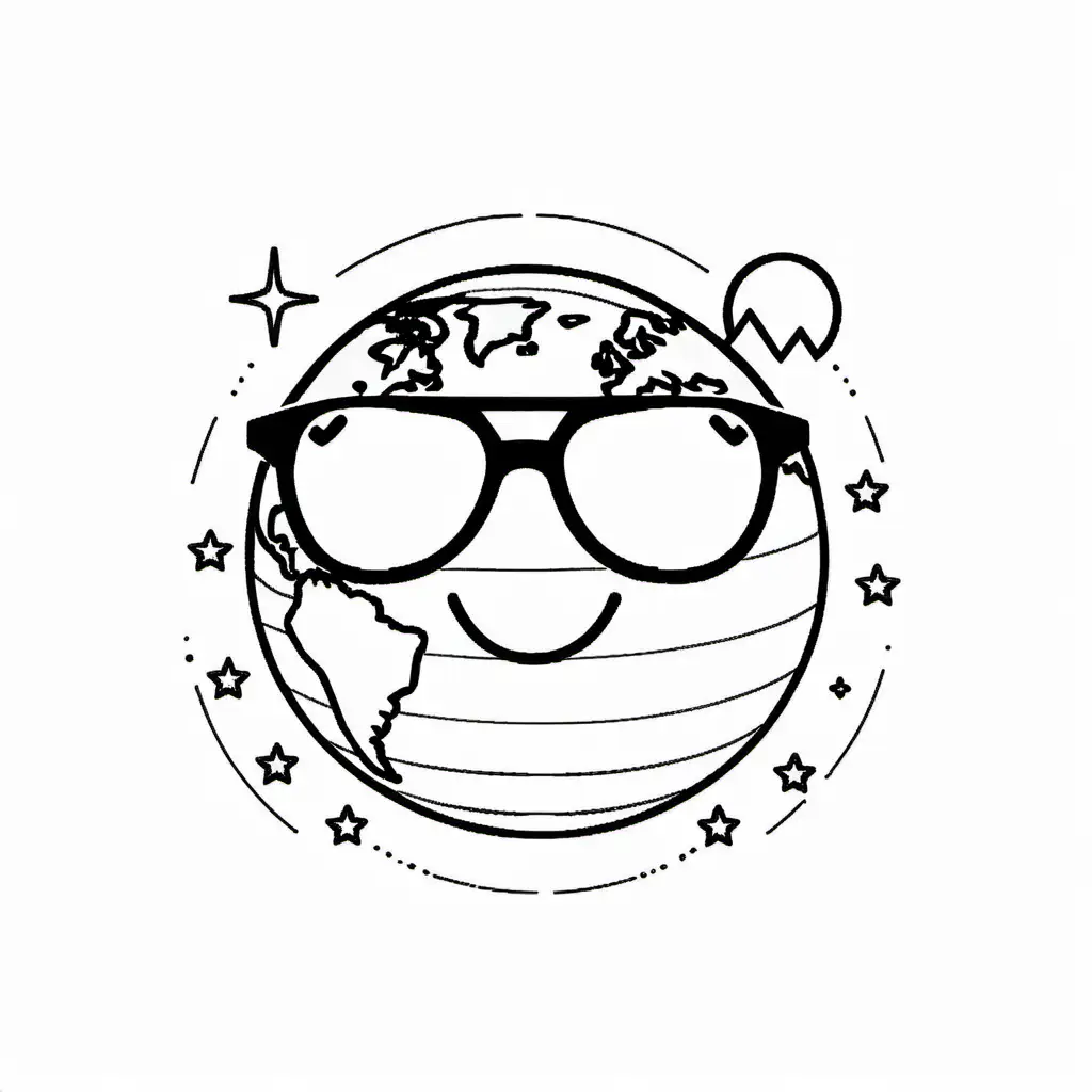 Adorable-Earth-with-Sunglasses-Coloring-Page-for-Kids