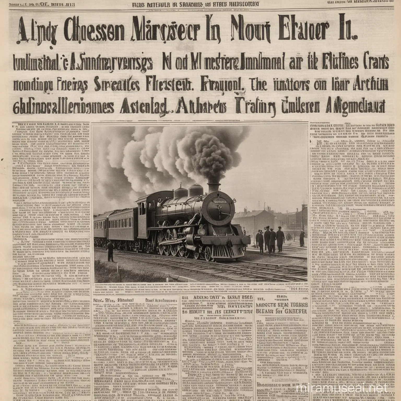 Vintage Steam Train Crash Scene from 1901