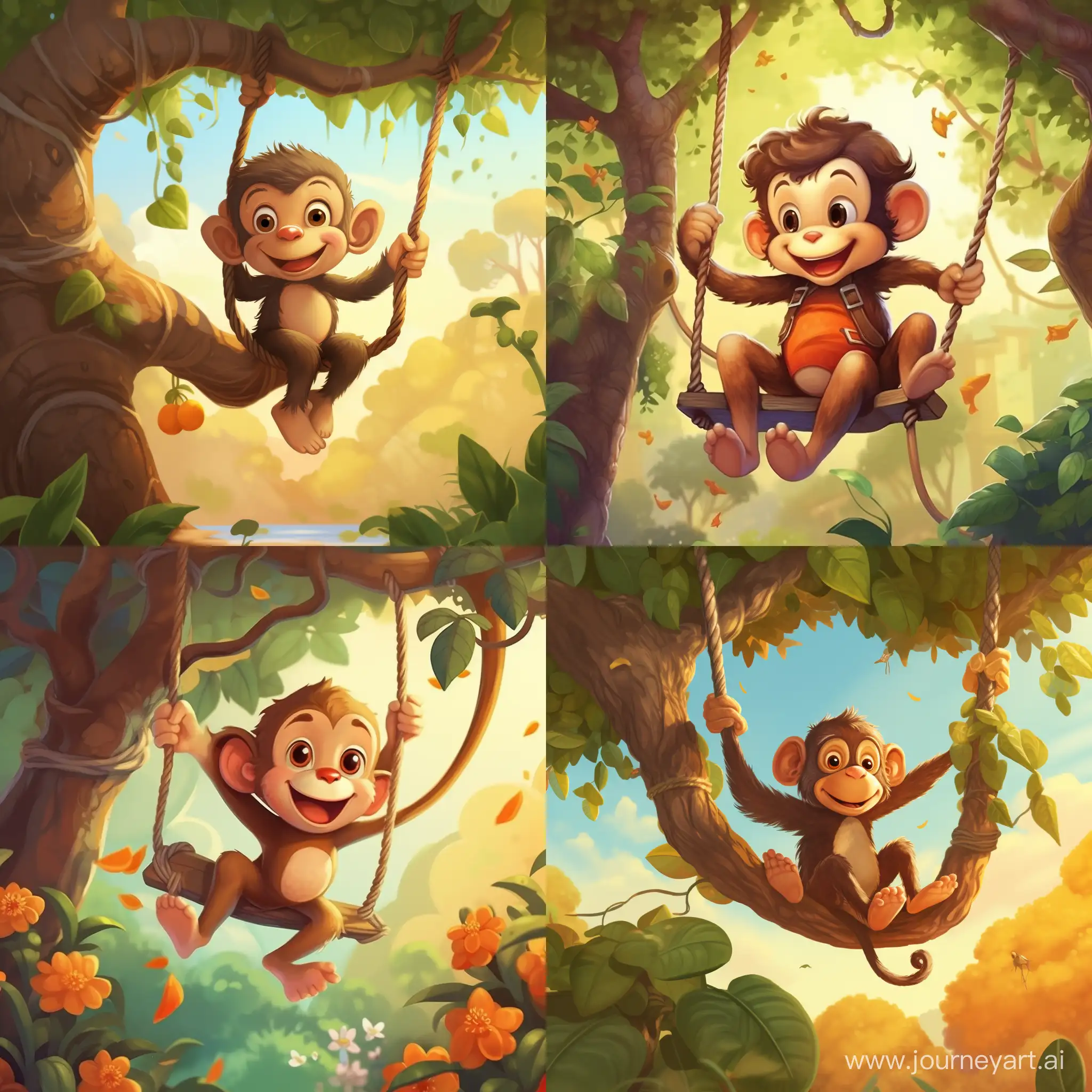 Adventurous-Monkey-Swinging-in-Talitha-Shipman-Style
