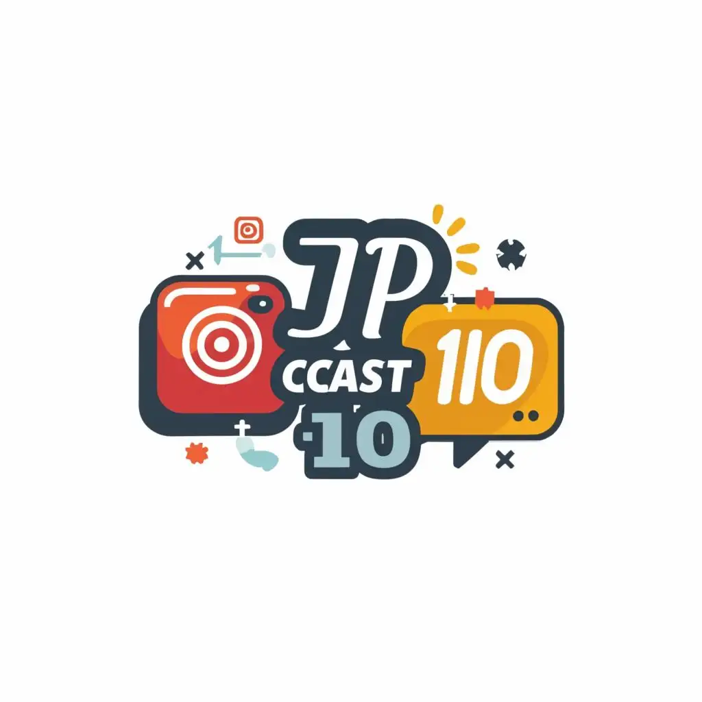 logo, Padcast YouTube and Instagram, with the text "Jp cast 10", typography, be used in Internet industry