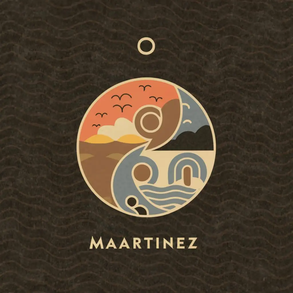logo, Ying yang, with the text "Martinez", typography