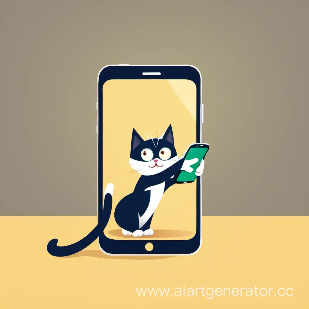 Curious-Cat-Interacts-with-Smartphone-App