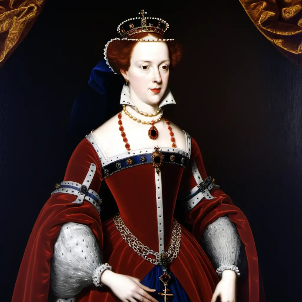 Mary Stuart Queen of Scotland Royal Portrait in Renaissance Attire