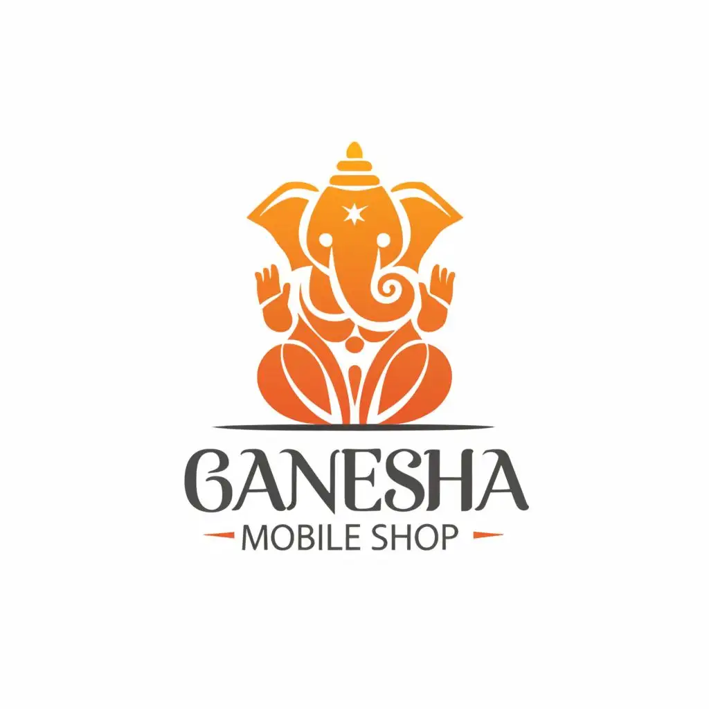 a logo design,with the text "GANESHA MOBILE SHOP", main symbol:Quality repairs, affordable prices!,Moderate,clear background