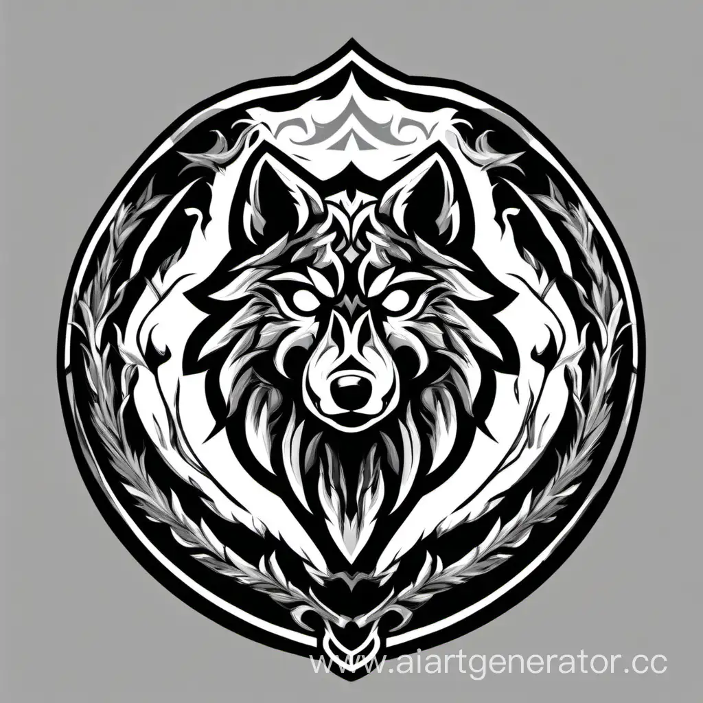 Majestic-Wolf-Emblem-Amidst-Enchanted-Forest