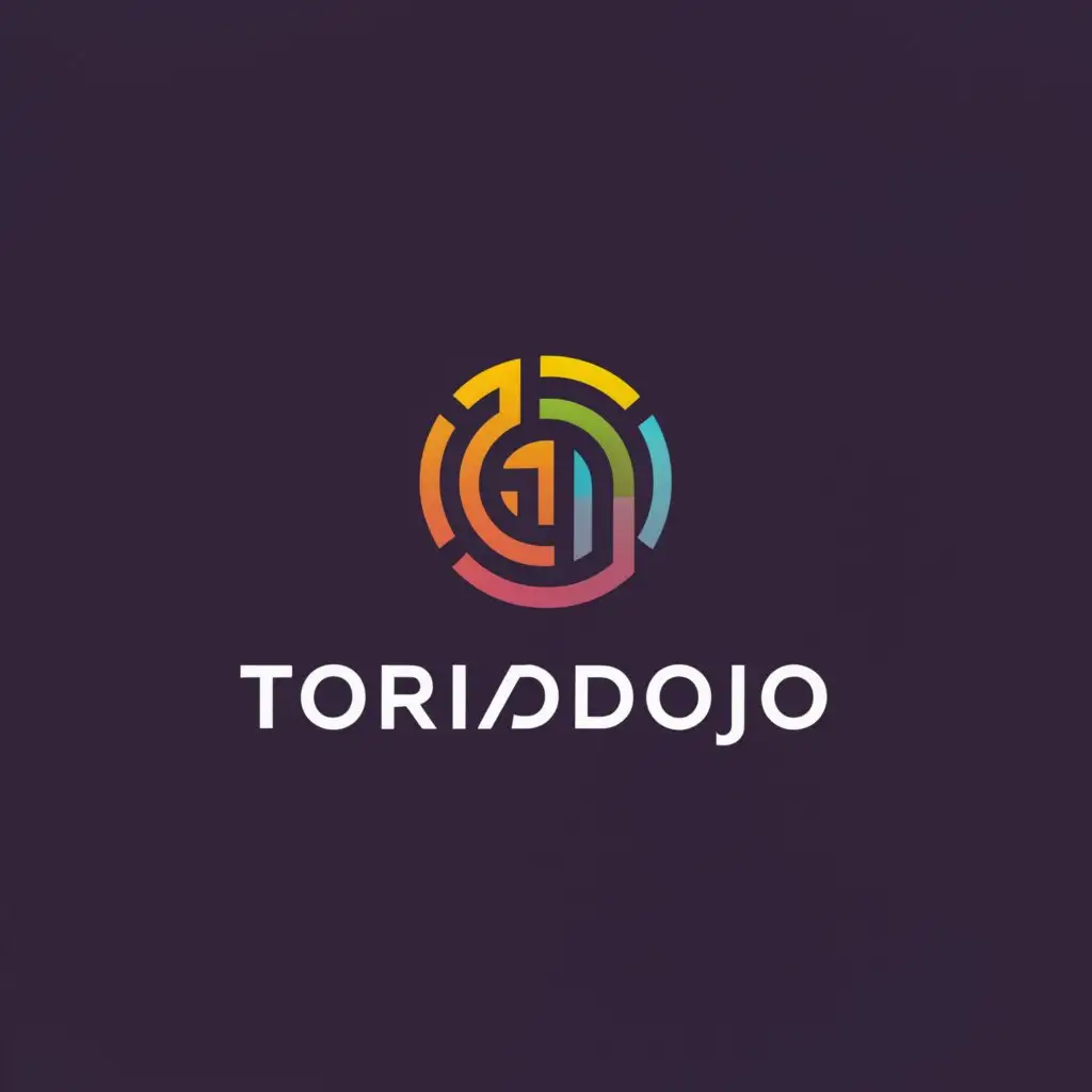a logo design,with the text "Toridojo", main symbol:Ai gate, circle,Minimalistic,be used in Technology industry,clear background