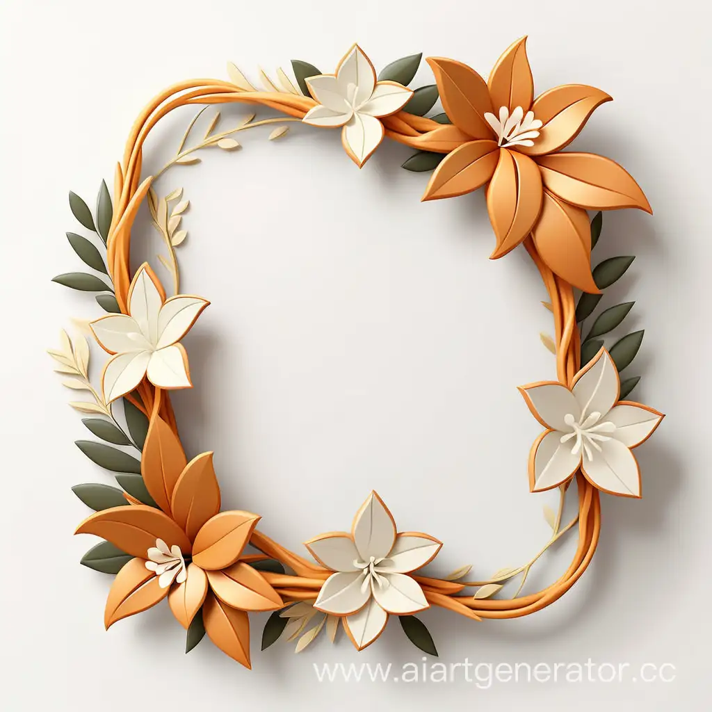 Elegant-3D-Flame-Border-Dry-Bouquets-Floral-Wreath-Frame
