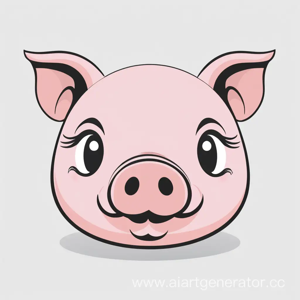 vector piggy face 