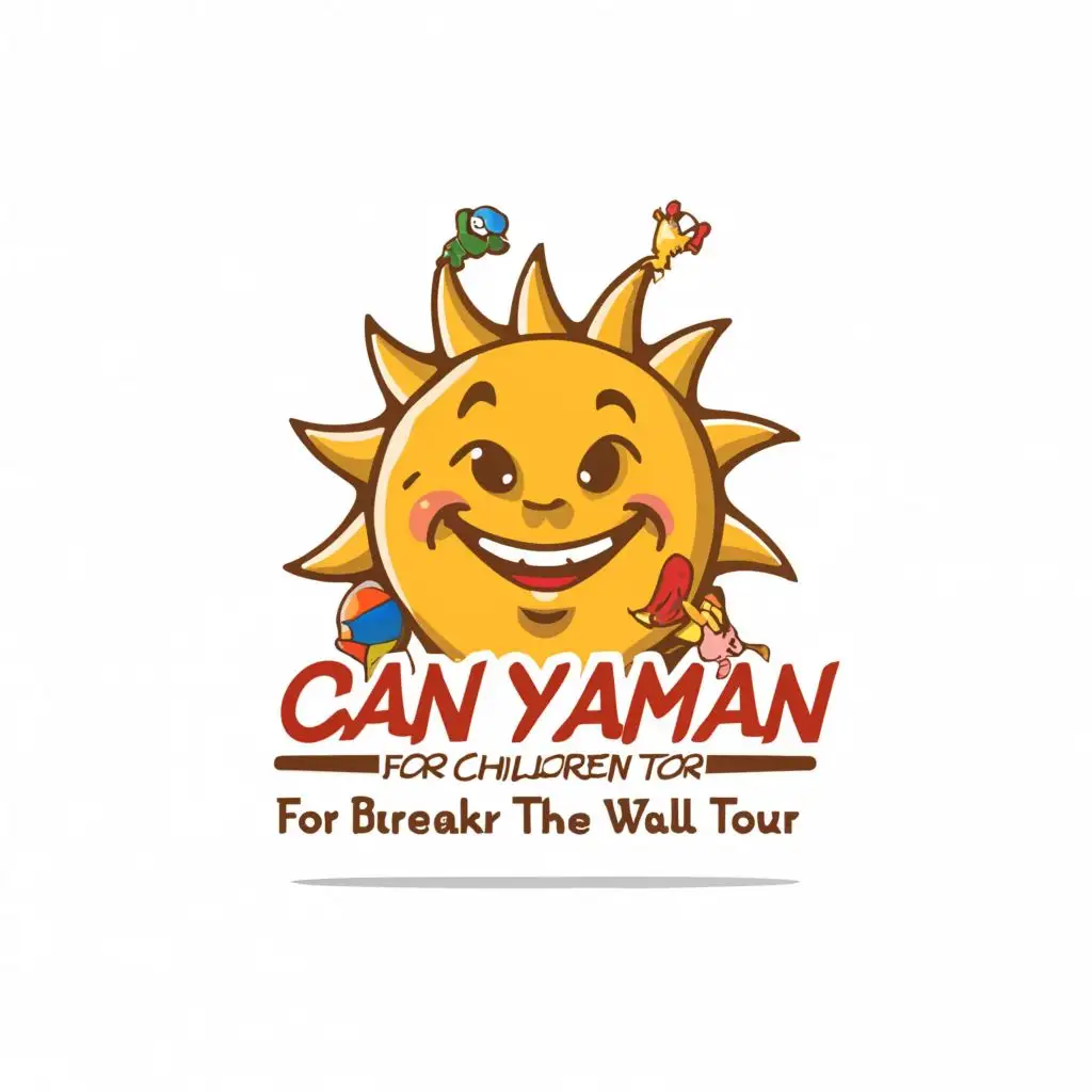 a logo design,with the text "Can Yaman for Children
Break the Wall Tour", main symbol:smiley sun children,Moderate,be used in Nonprofit industry,clear background