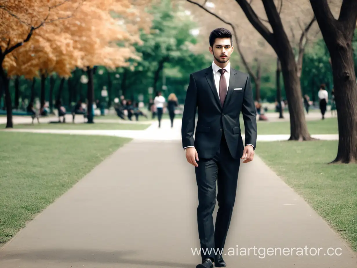 Businessman-Relaxing-in-the-Urban-Park