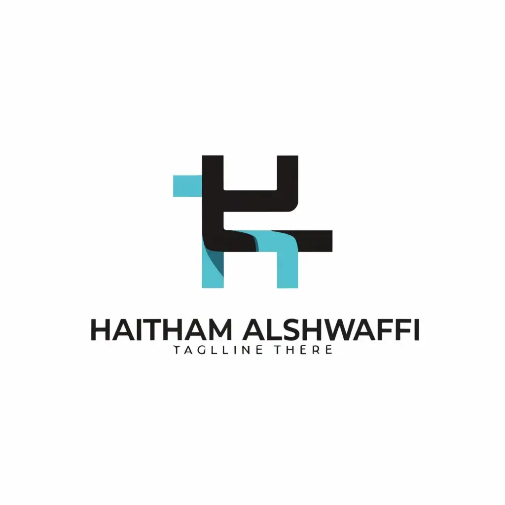 a logo design,with the text "HAITHAM ALSHAWAFI", main symbol:'H',Minimalistic,be used in Technology industry,clear background