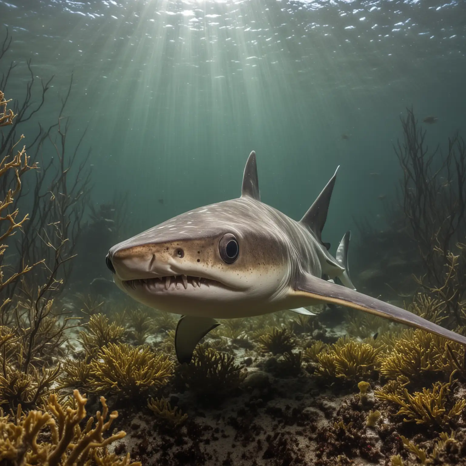 A Port Jackson Shark in a forest