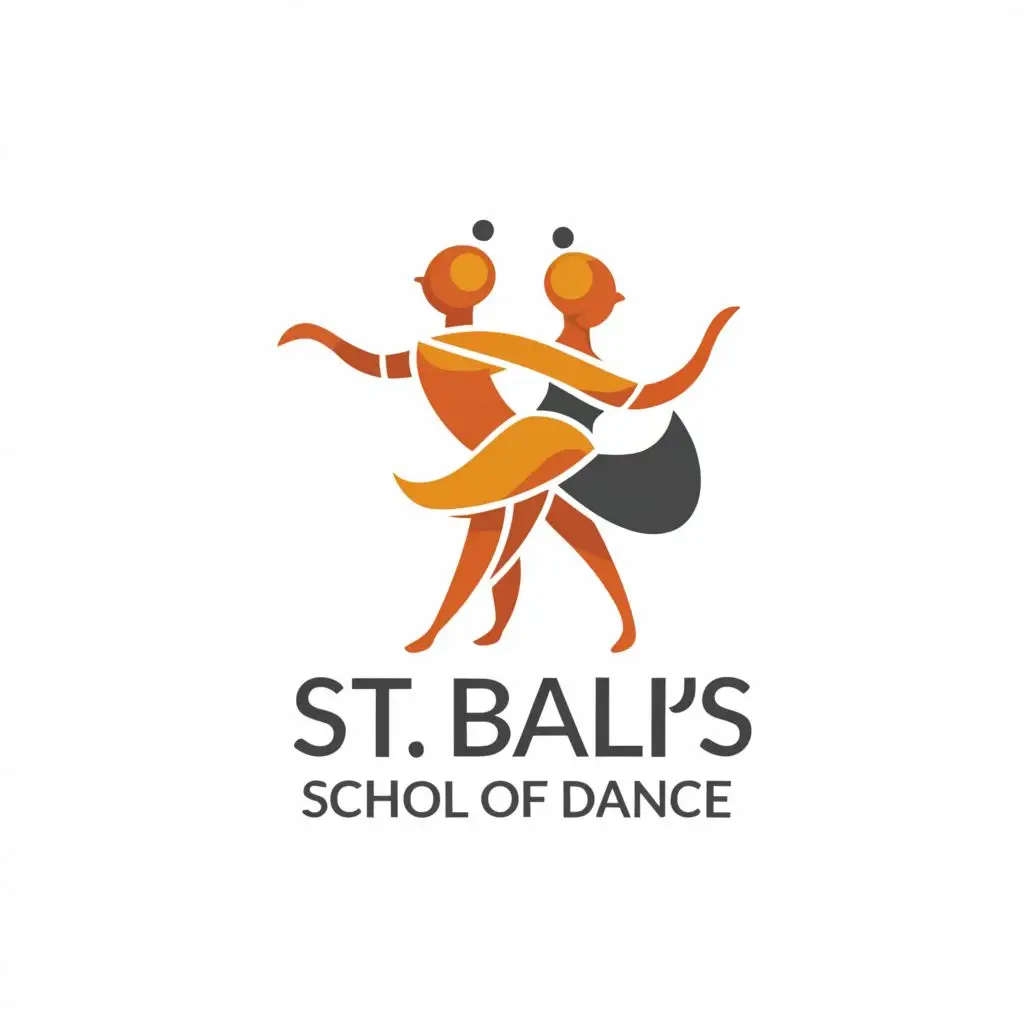 a logo design,with the text "St Basils
School of dance", main symbol:Ukraine dancers,Minimalistic,clear background