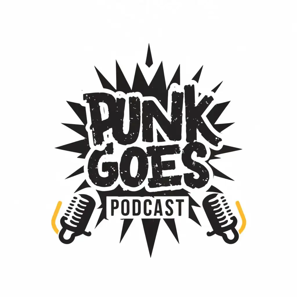 a logo design,with the text "Punk Goes Podcast", main symbol:emo,Minimalistic,clear background