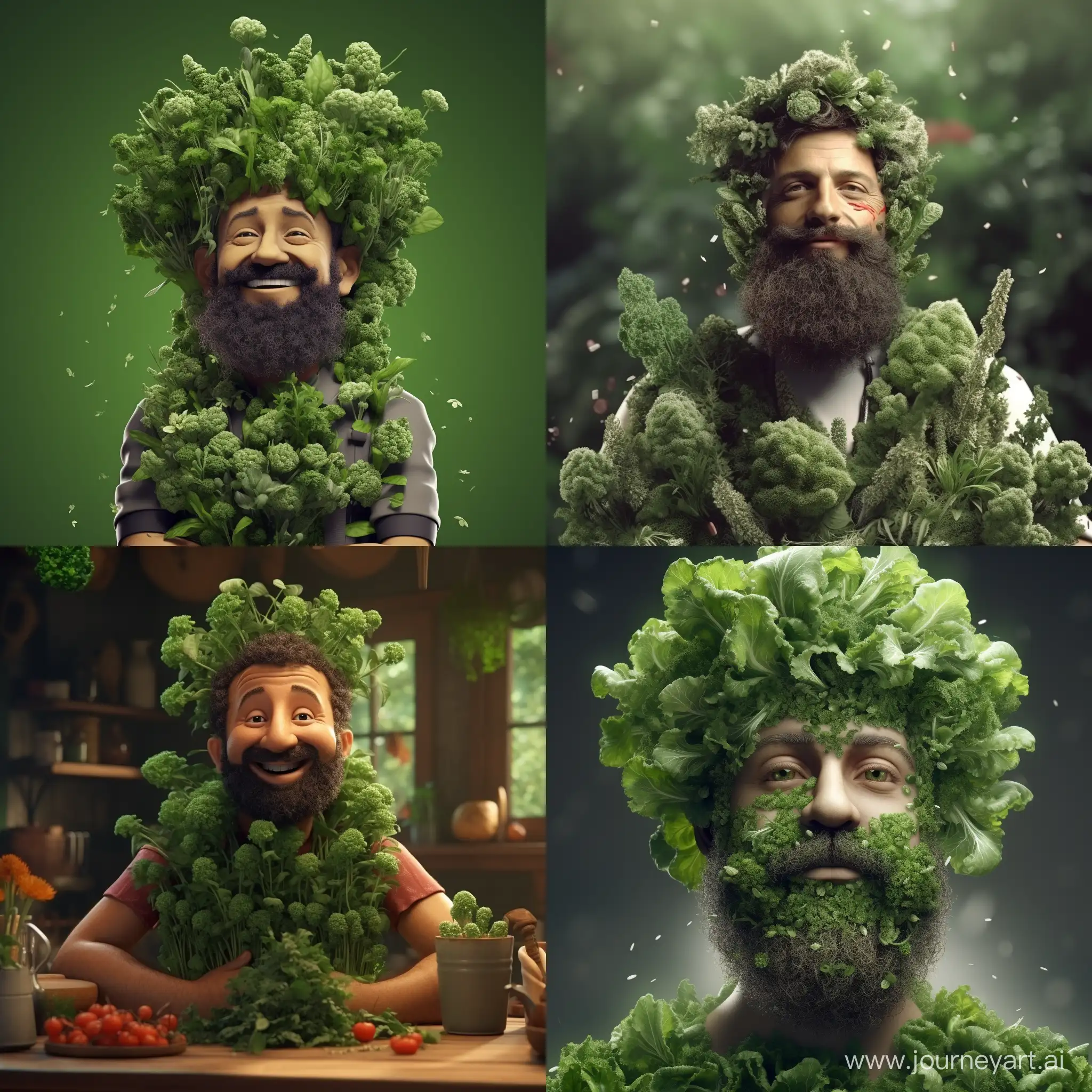 Whimsical-3D-Animation-Bearded-Man-Crafted-from-Fresh-Parsley