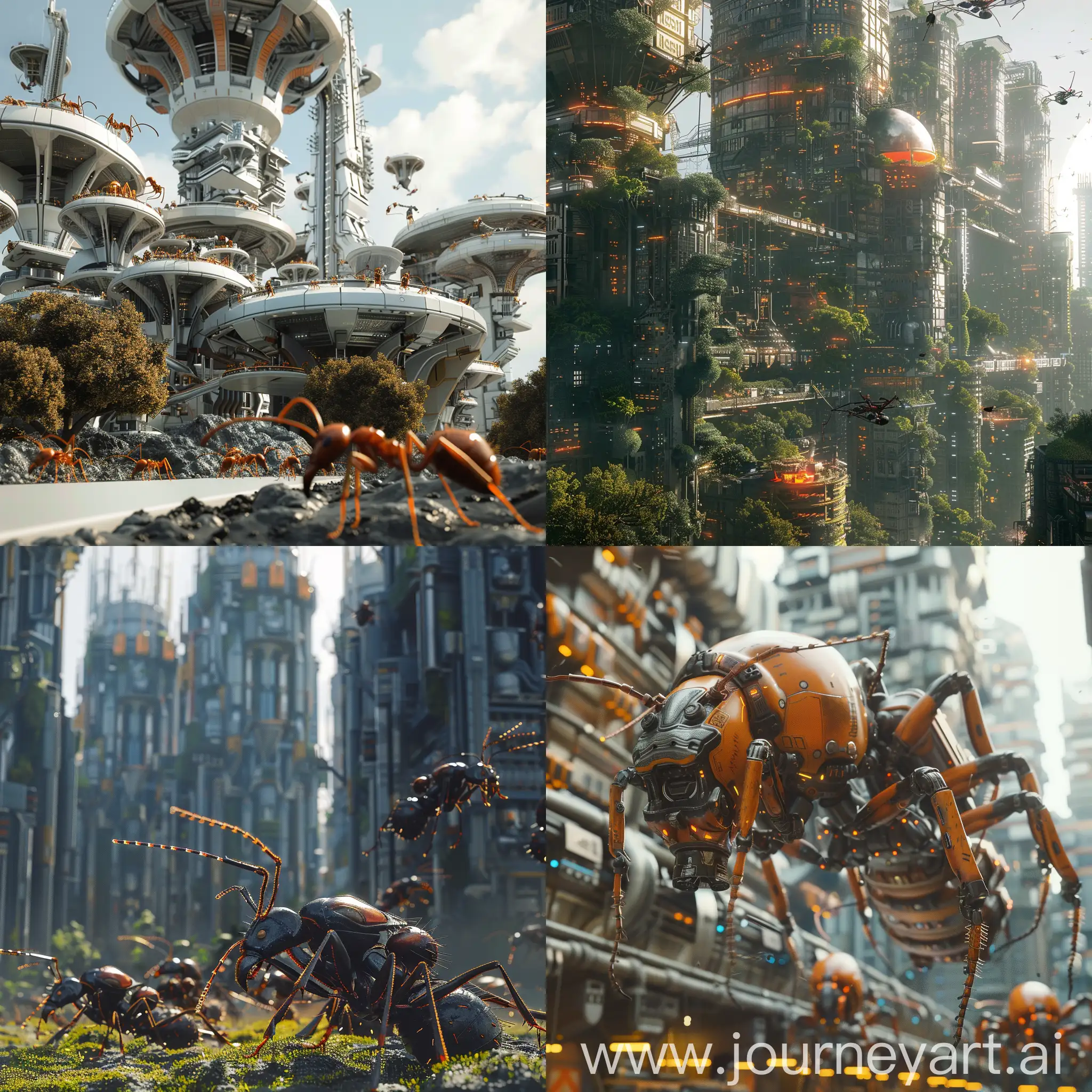 Futuristic-Cyberpunk-Ants-Explore-Metaverse-Urban-Architecture