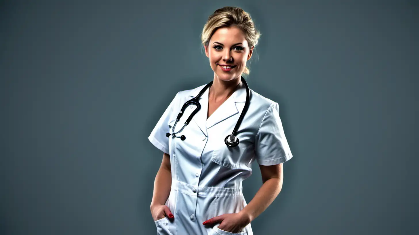 create photo of nurse, full body, white

