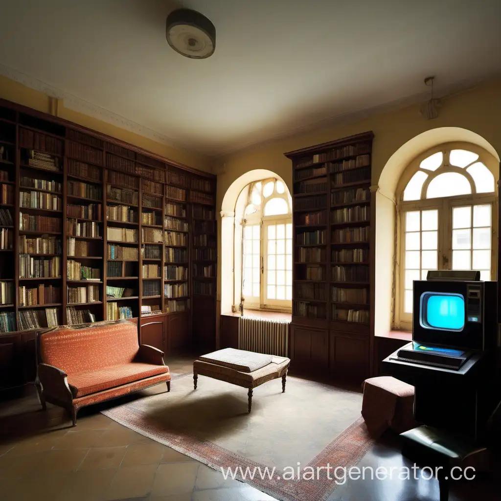 Spacious-Living-Room-with-Library-and-Entertainment-Center